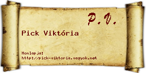 Pick Viktória névjegykártya